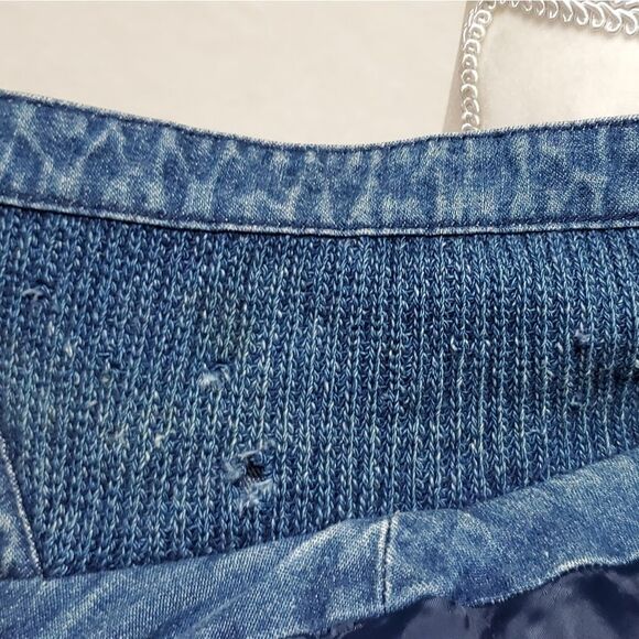 RARE Vintage 1970s Etienne Aigner Blue Tapered Sleeve Filled Puffer Denim Jacket - Picture 12 of 13